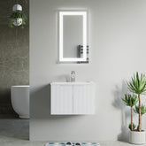 Dowell 24" Wall-Mounted/Floating Fluted Bathroom Vanity with Single Basin – Two Soft-Close Doors - 032 24 Series